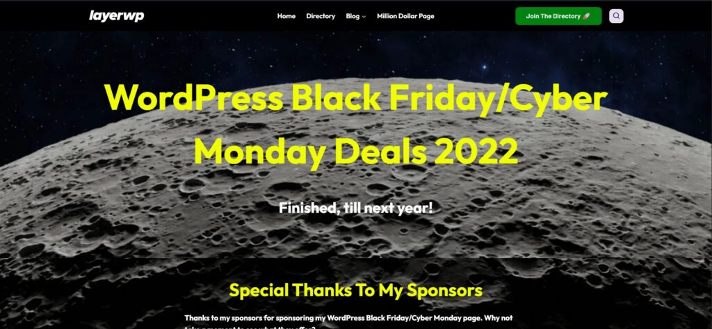 WordPress Black Friday 2022